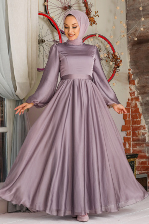 Neva Style - Elegant Lila Islamic Clothing Evening Gown 5215LILA - 1