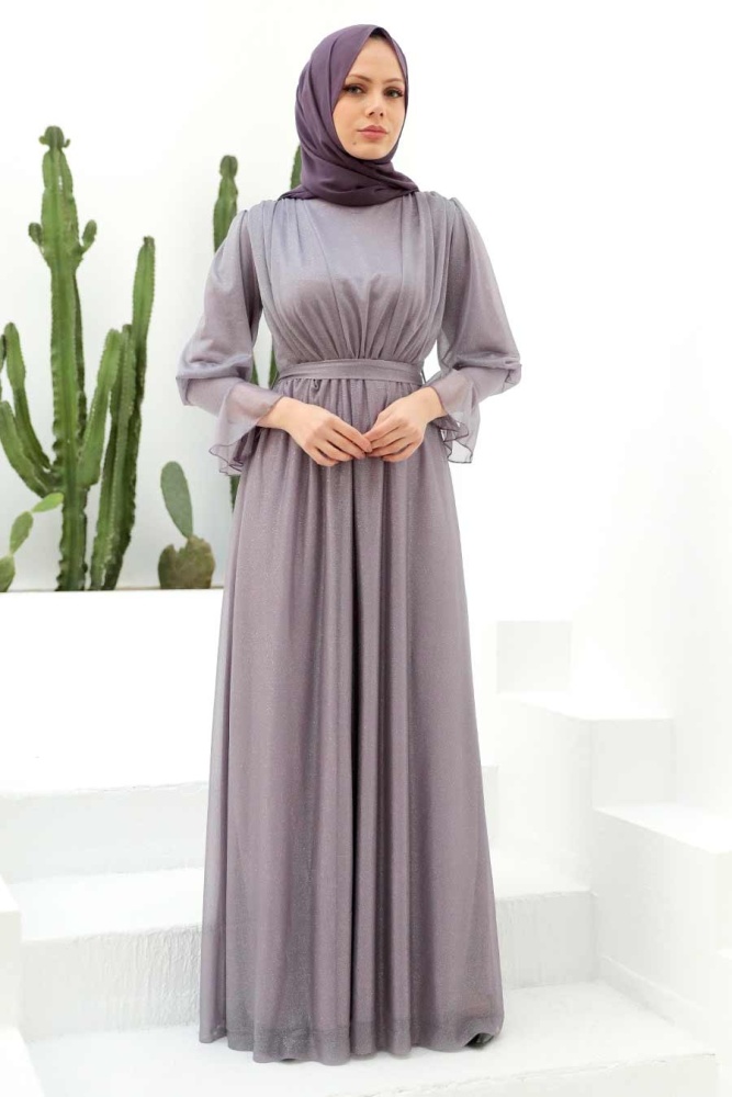 Neva Style - Lila Turkish Hijab Bridesmaid Dress 5367LILA - 1