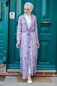 Lila Hijab Kimono 5651LILA - Thumbnail