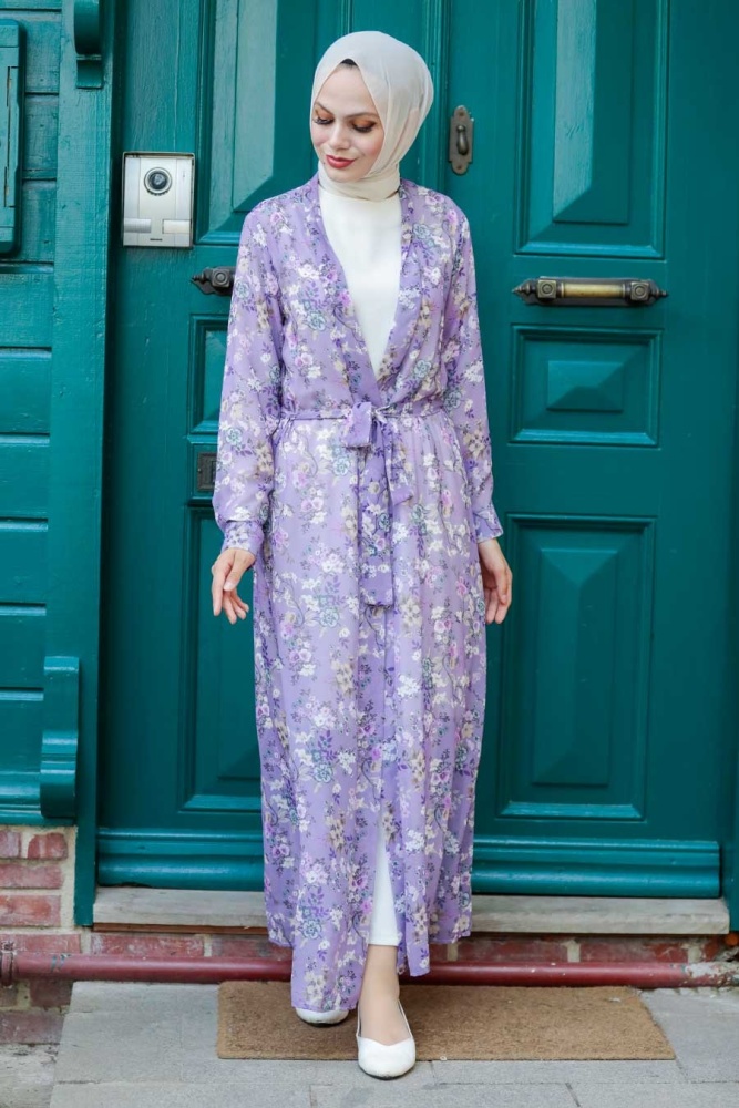 Lila Hijab Kimono 5651LILA - 1