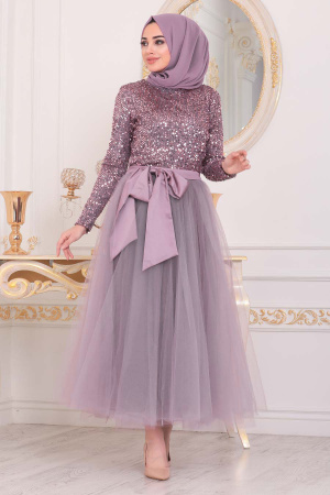 Lila Hijab Dual Suit Dress 41101LILA - 1