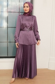 Lila Hijab Suit Dress 34621LILA - Thumbnail