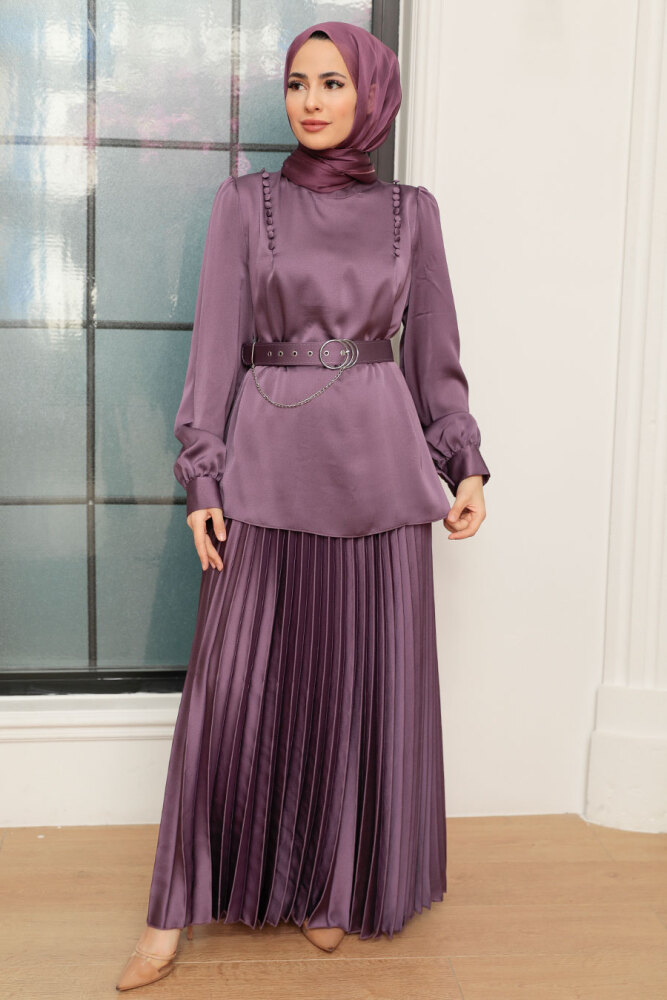 Lila Hijab Suit Dress 34621LILA - 1