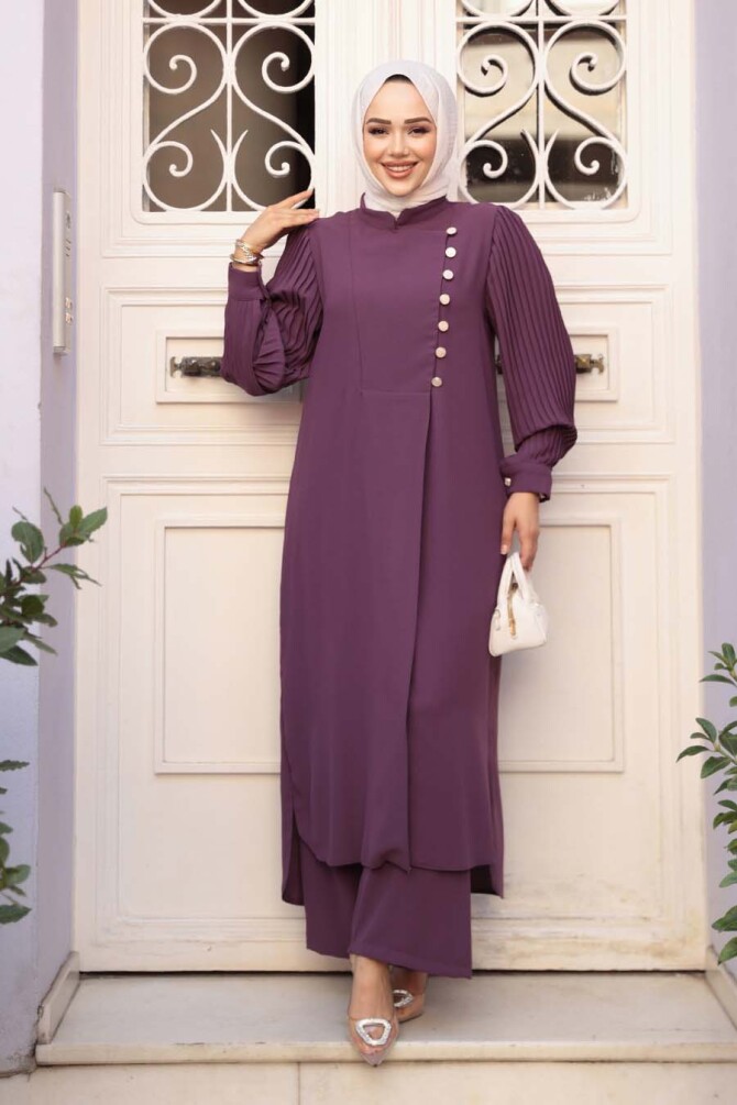 Lila Tesettür İkili Takım 7655LILA - 3