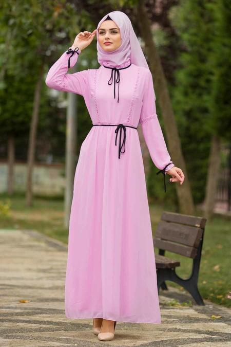 Lilas- Nayla Collection - Robe Hijab 100434LILA