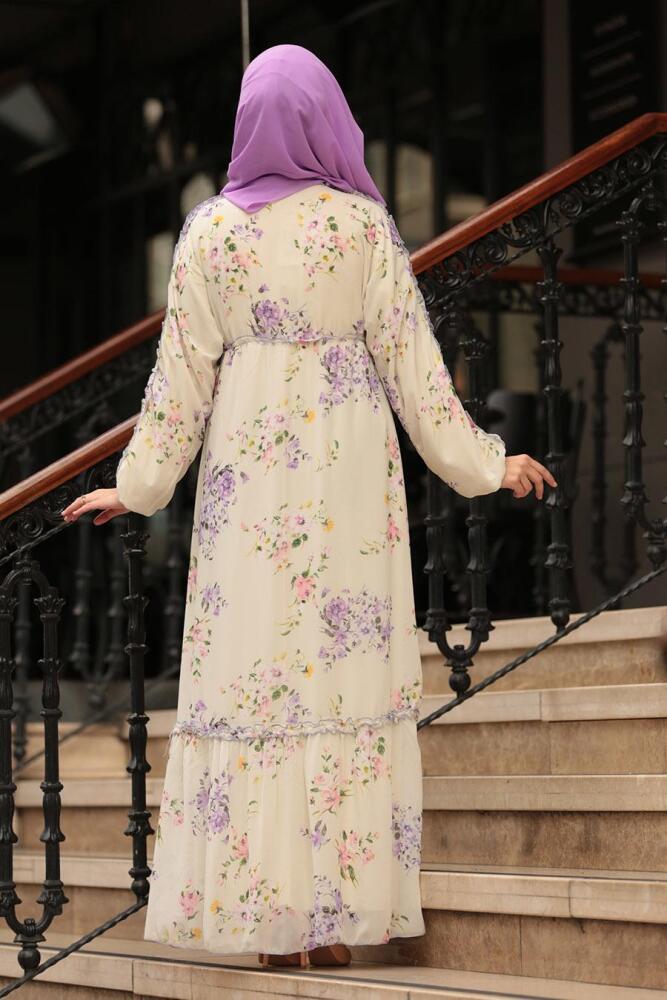 Lilas- Nayla Collection - Robe Hijab 10355LILA - 2