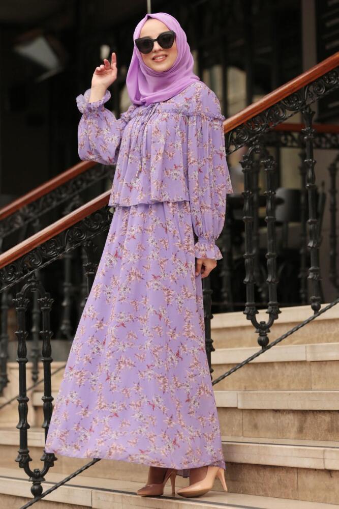 Lilas- Nayla Collection - Robe Hijab 10361LILA - 1