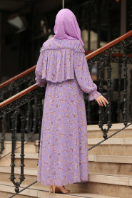 Lilas- Nayla Collection - Robe Hijab 10361LILA - Thumbnail