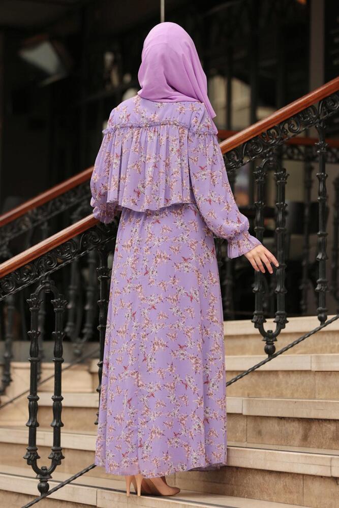 Lilas- Nayla Collection - Robe Hijab 10361LILA - 2