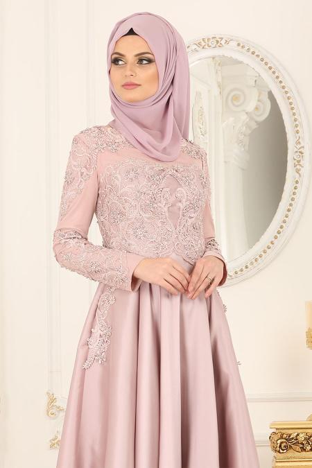 Lilas - Nayla Collection - Robes de Soirée Hijab 45740LILA - 2