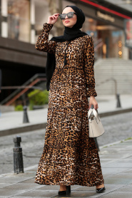 Léopard - Nayla Collection - Robe Hijab 10082LP - Thumbnail