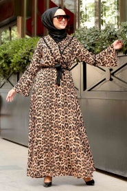 Léopard - Nayla Collection - Robe Hijab - 3743LP - Thumbnail