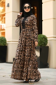 Léopard - Neva Style - Robe Hijab - 3998LP - Thumbnail