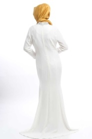 Mahber - Tailed White Dress - Thumbnail