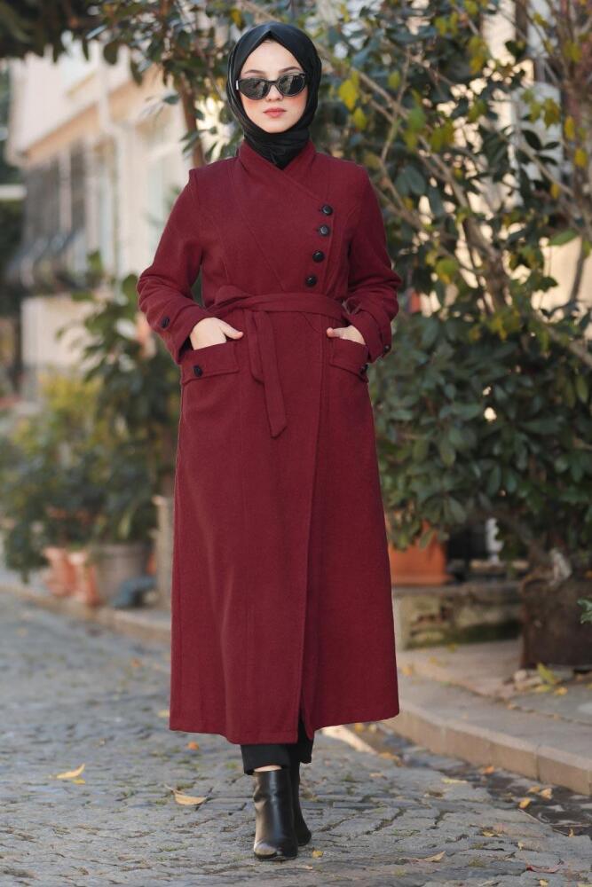 Mahogany Hijab Coat 4428BR - 1