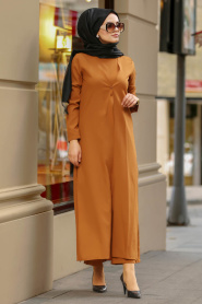 Marron Jaunatre - Nayla Collection - Combinaison Hijab 4145TB - Thumbnail