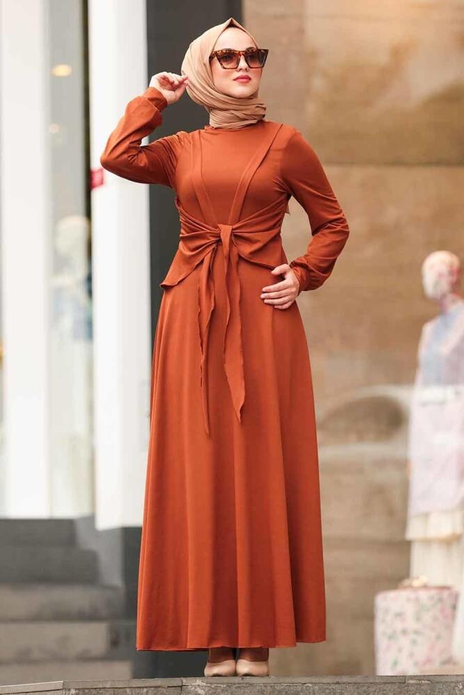 Marron Jaunatre - Nayla Collection - Robe Hijab - 157TB - 1