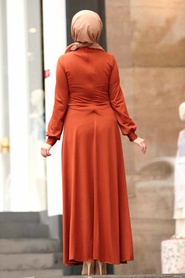 Marron Jaunatre - Nayla Collection - Robe Hijab - 157TB - Thumbnail