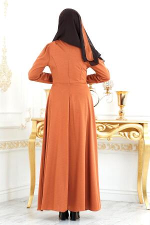Marron Jaunatre - Nayla Collection - Robe Hijab 20960TB - 3