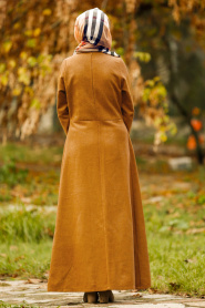 Marron Jaunatre - Nayla Collection - Robe Hijab 2488TB - Thumbnail