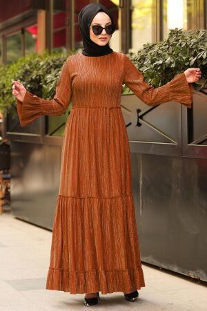 Marron Jaunatre - Nayla Collection - Robe Hijab 41310TB - 1