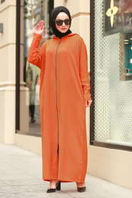 Marron Jaunatre- Nayla Collection - Robe Hijab 6009TB - Thumbnail