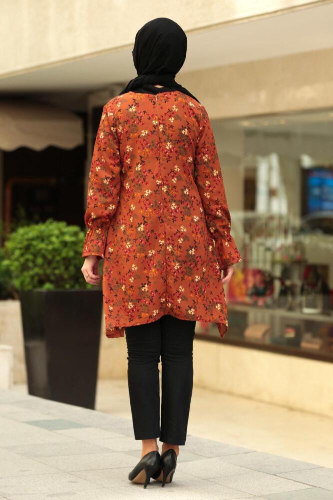 Marron Jaunatre- Nayla Collection - Tunique Hijab 1120TB - 2
