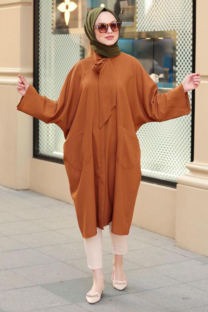 Marron Jaunatre- Nayla Collection - Tunique Hijab 5003TB - 1