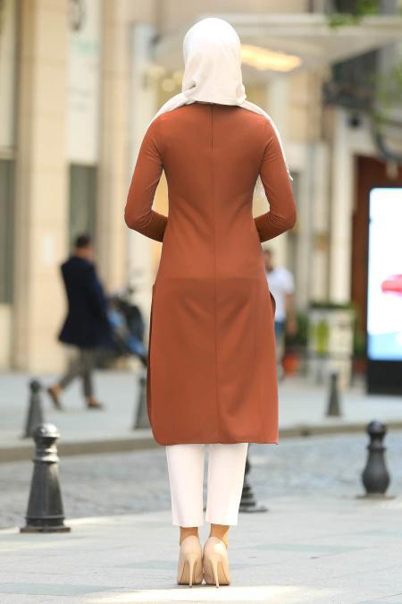 Marron Jaunatre - Nayla Collection - Tunique Hijab - 4