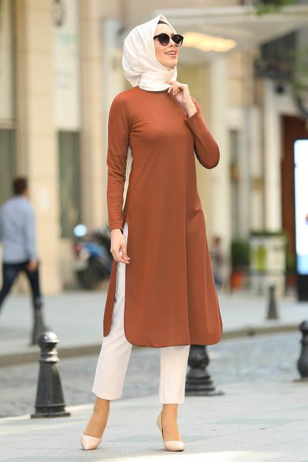 Marron Jaunatre - Nayla Collection - Tunique Hijab - 3