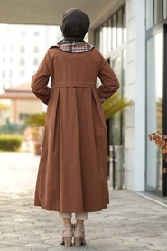 Marron Jaunatre - Neva Style - Manteau Hijab - 1192TB - Thumbnail