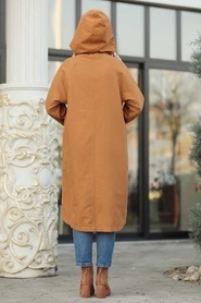 Marron Jaunatre - Neva Style - Manteau Hijab - 5744TB - Thumbnail