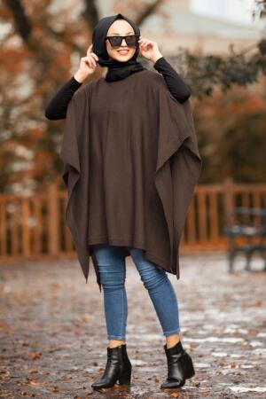 Marron - Nayla Collection - Poncho Hijab 20021KH - 1