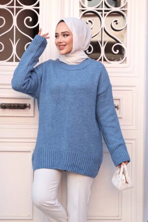 Mavi Tesettür Triko Kazak Tunik 55551M - 2