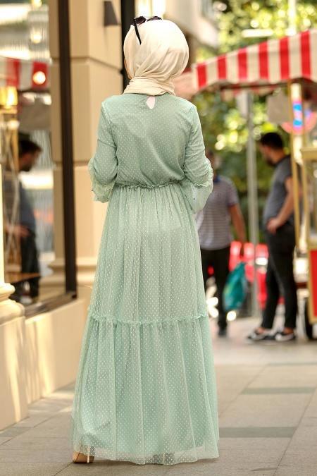 Menthe - Nayla Collection Robe Hijab 100412MINT - 3