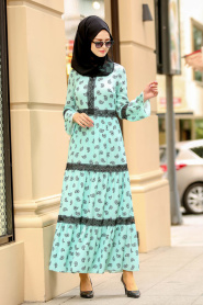 Menthe - Nayla Collection - Robe Hijab 100435MINT - Thumbnail
