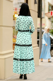 Menthe - Nayla Collection - Robe Hijab 100435MINT - Thumbnail