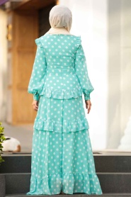 Menthe - Nayla Collection - Robe Hijab - 1225MINT - Thumbnail