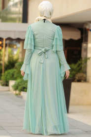 Menthe- Nayla Collection - Robe Hijab 8175MINT - Thumbnail