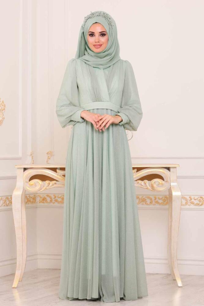 Menthe - Tuay - Robe de Soirée Hijab - 30632MINT - 1