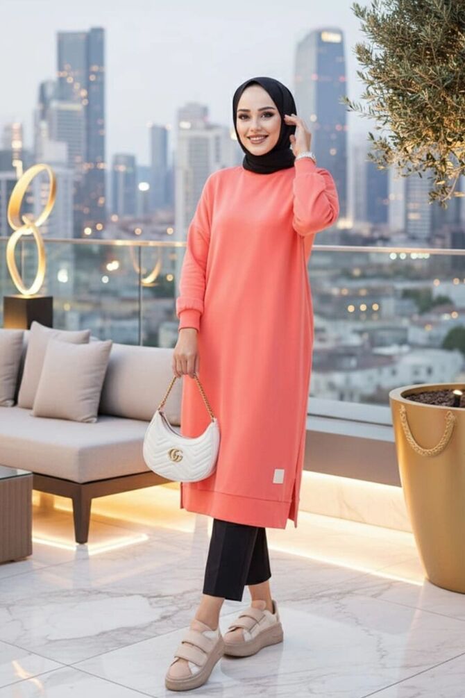 Mercan Tesettür Tunik 30645MR - 1