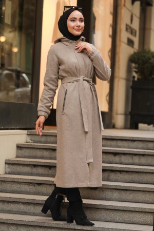 Mink Hijab Coat 5562V - 1