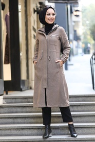 Mink Hijab Coat 5565V - Thumbnail