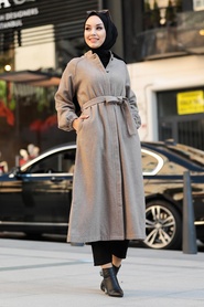 Mink Hijab Coat 55740V - Thumbnail
