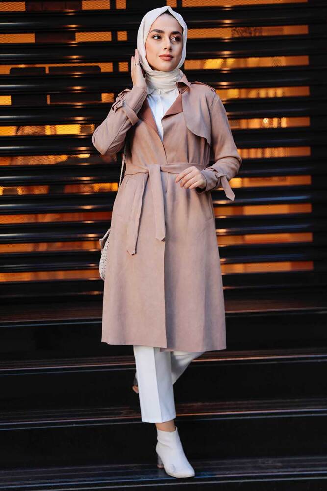 Mink Hijab Coat 72070V - 2