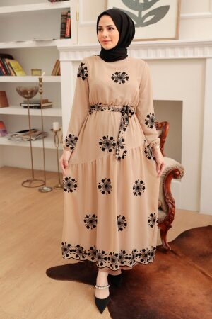 Mink Hijab Dress 1332V - 1