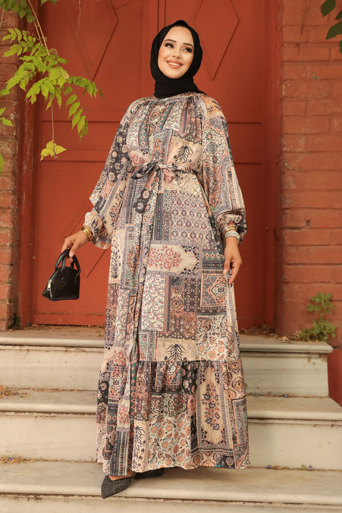 Mink Hijab Dress 23155V - 1