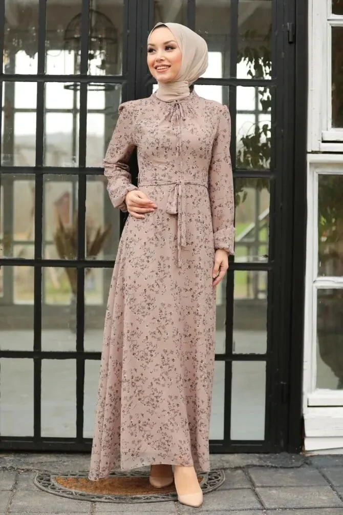 Mink Hijab Dress 27902V - 1