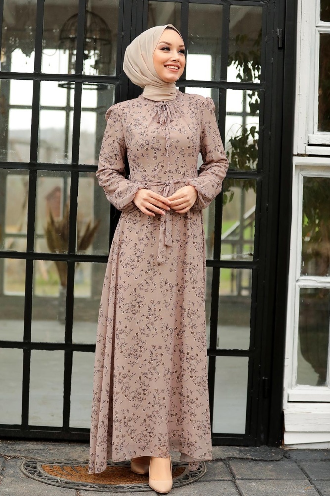 Mink Hijab Dress 27902V - 2