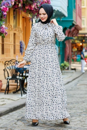Mink Hijab Dress 3050V - 1